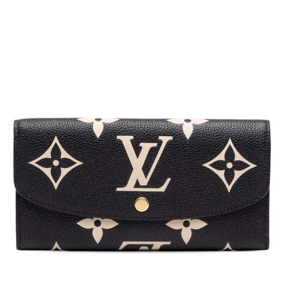 Louis Vuitton Monogram Empreinte Portefeuille Emilie Long Wallet M83138 Black...